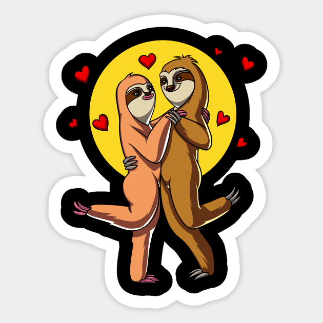 Cute Sloth Couple Sticker by underheaven